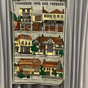 Thameside Inns and Taverns Linen Blend Tea Towel Made in Ireland